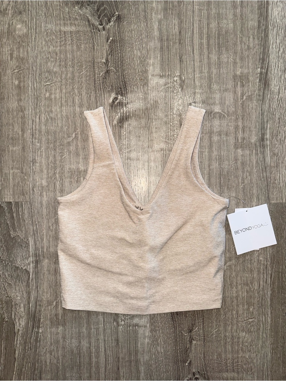 Beyond Yoga Light Beige Scoop Neck Tank Top